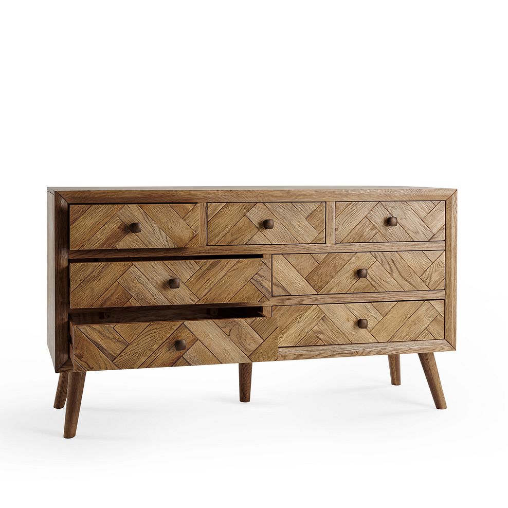 Parquet Brushed and Glazed Oak 3+4 Chest of Drawers 4