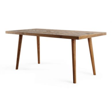 Parquet Brushed and Glazed Oak 6 Seater Dining Table