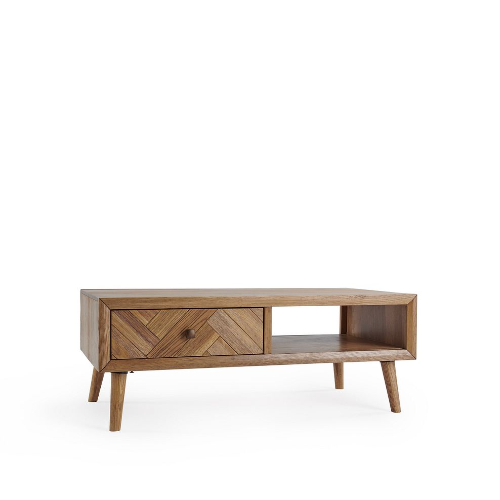 Parquet Brushed and Glazed Oak Coffee Table 3