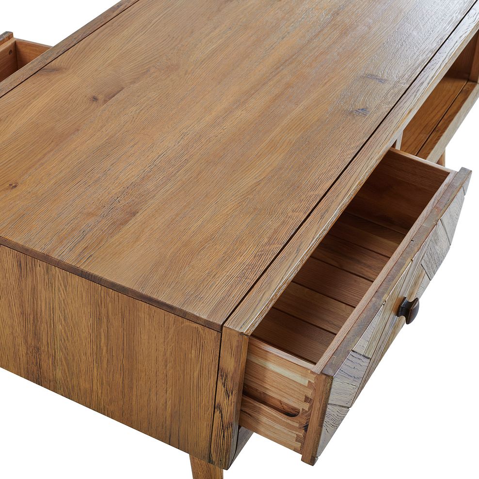 Parquet Brushed and Glazed Oak Coffee Table 5