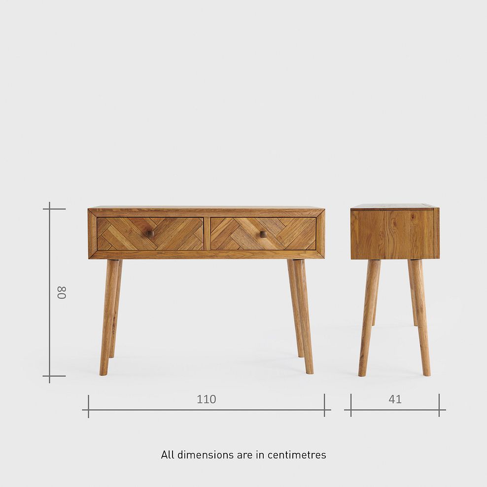 Parquet Brushed and Glazed Oak Console Table 8