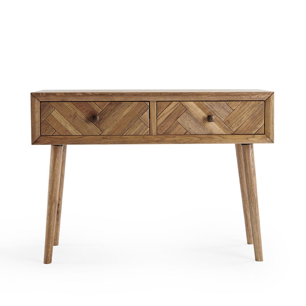 Parquet Brushed and Glazed Oak Console Table 2