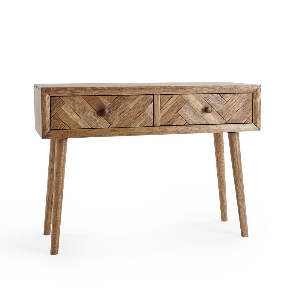 Parquet Brushed and Glazed Oak Console Table 3