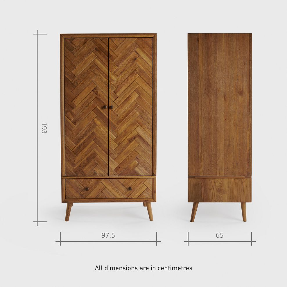 Parquet Brushed and Glazed Oak Double Wardrobe 8