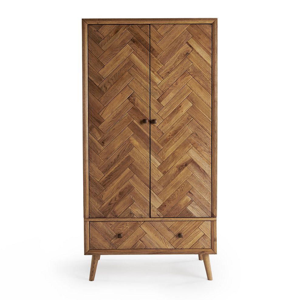 Parquet Brushed and Glazed Oak Double Wardrobe 2