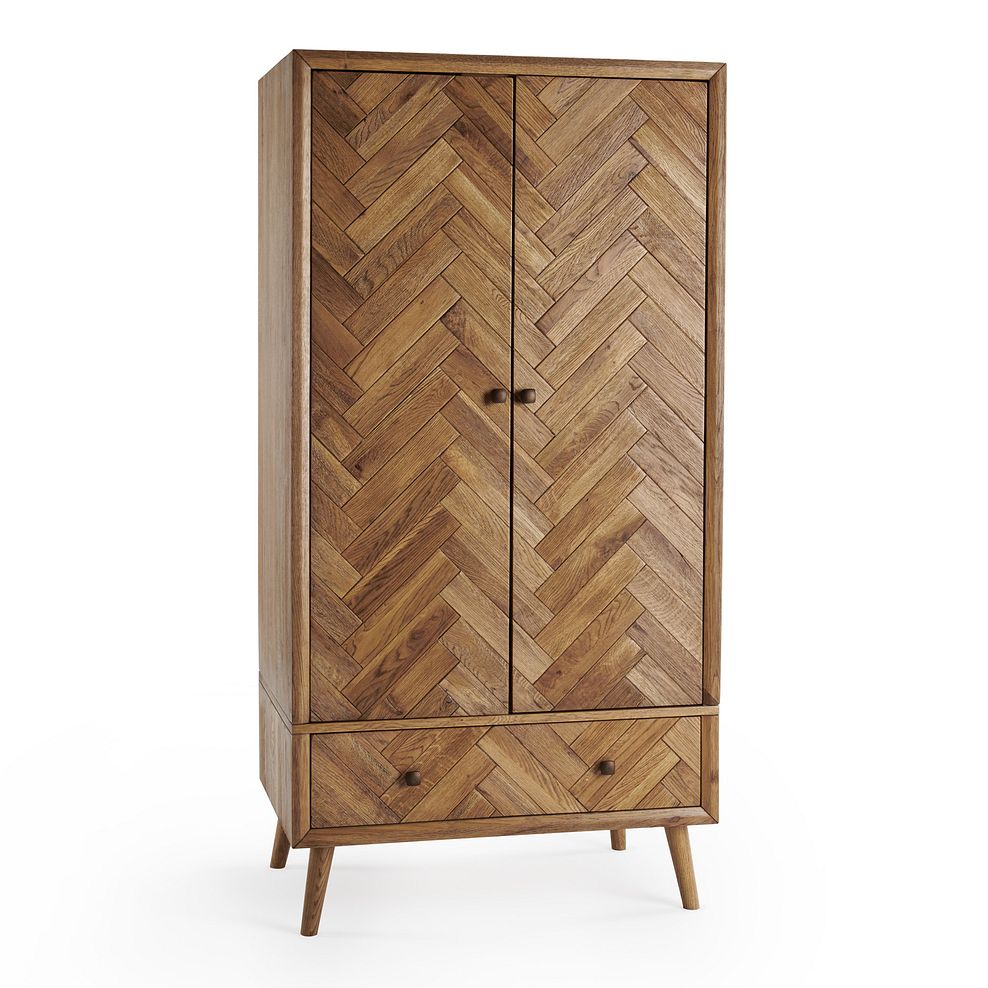 Parquet Brushed and Glazed Oak Double Wardrobe 3
