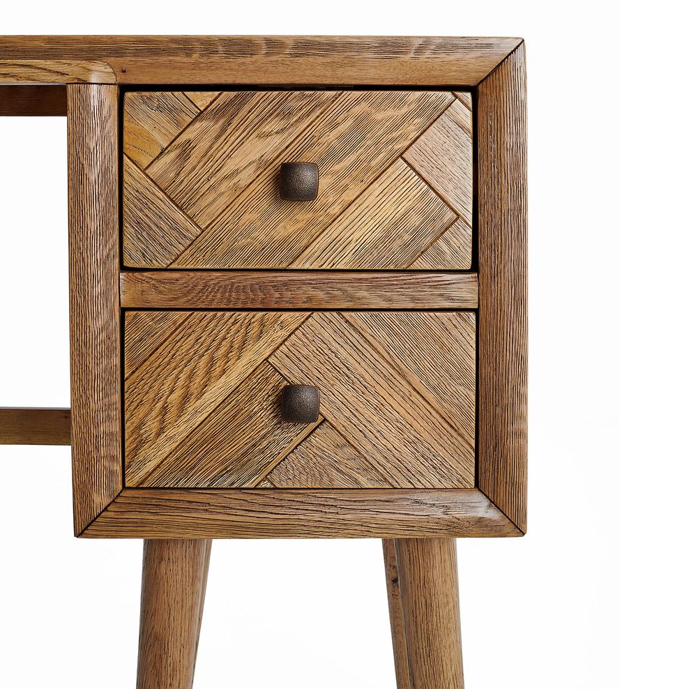 Parquet Brushed and Glazed Oak Dressing Table 4