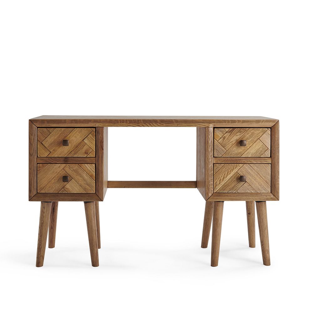Parquet Brushed and Glazed Oak Dressing Table 2