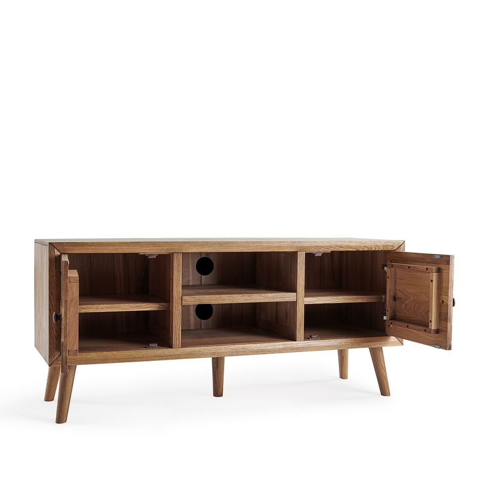 Parquet Brushed and Glazed Oak Large TV Unit 4