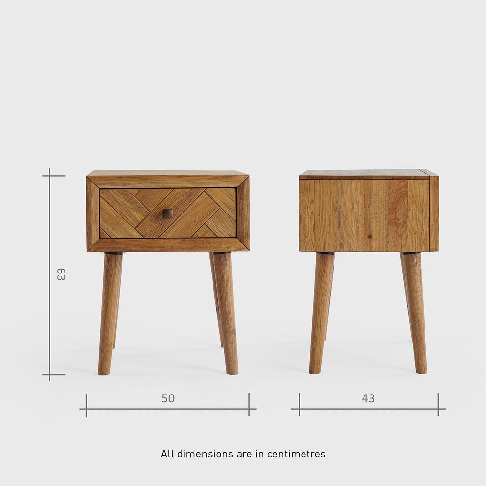 Parquet Brushed and Glazed Oak 1 Drawer Side Table 5