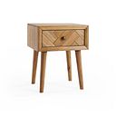 Parquet Brushed and Glazed Oak 1 Drawer Side Table