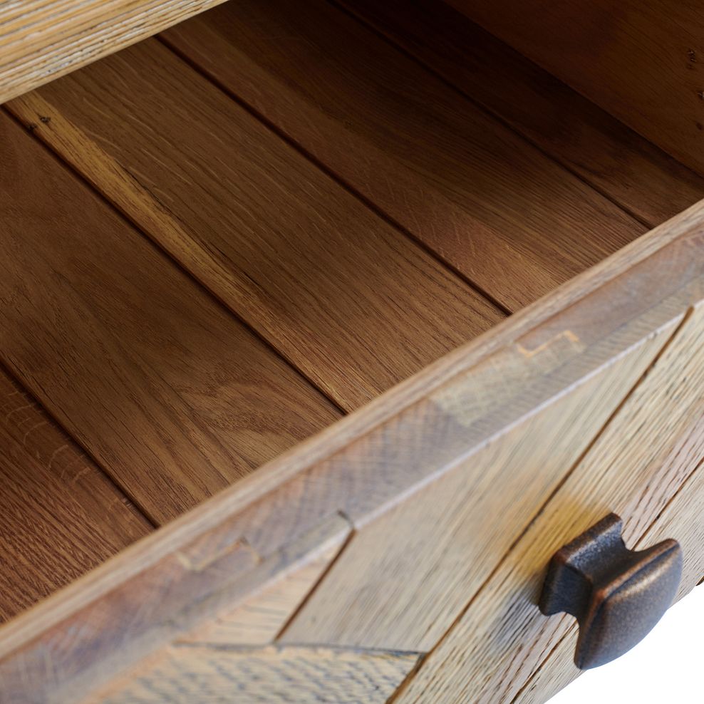 Parquet Brushed and Glazed Oak 1 Drawer Side Table 2