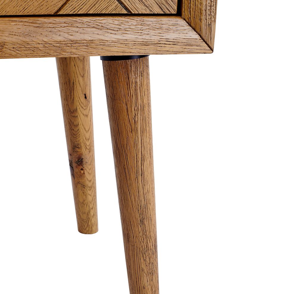 Parquet Brushed and Glazed Oak 1 Drawer Side Table 4