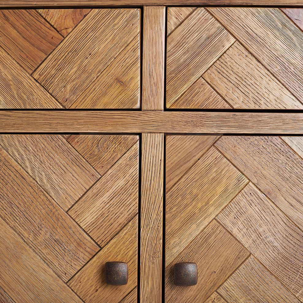 Parquet Brushed and Glazed Oak Small Sideboard 5