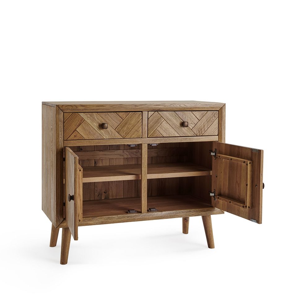 Parquet Brushed and Glazed Oak Small Sideboard 4