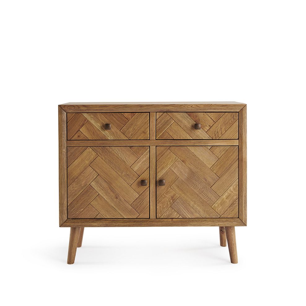 Parquet Brushed and Glazed Oak Small Sideboard 2