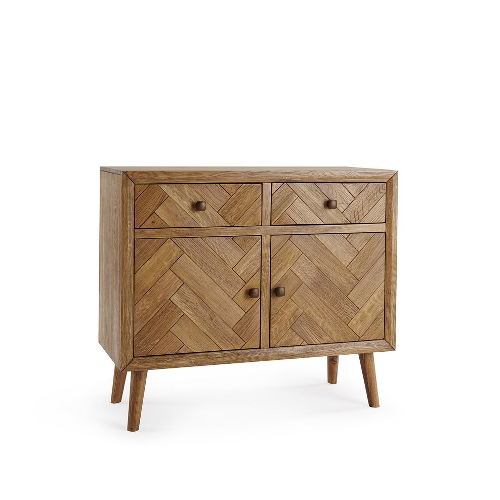 Parquet Brushed and Glazed Oak Small Sideboard 3