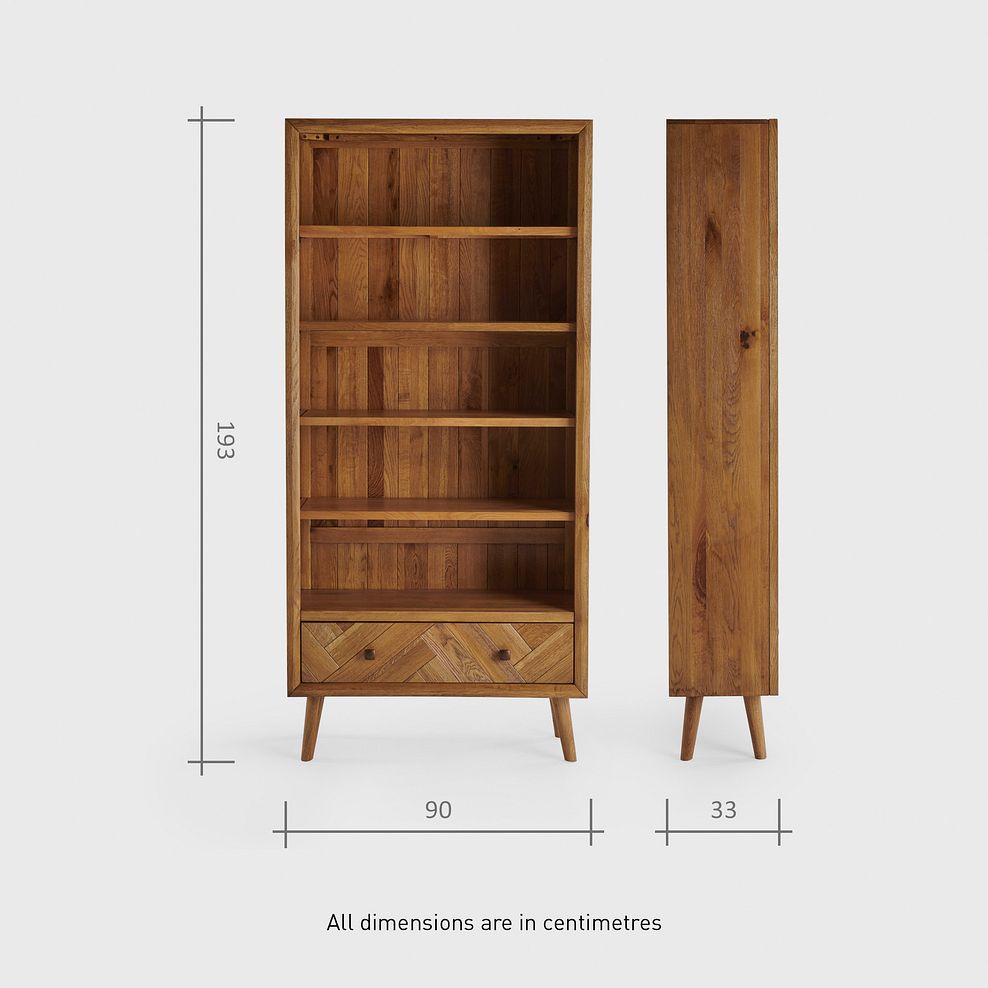 Parquet Brushed and Glazed Oak Tall Bookcase 8