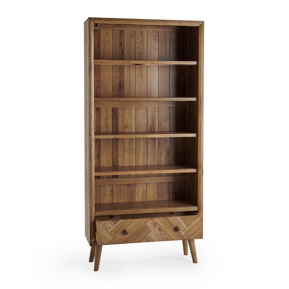 Parquet Brushed and Glazed Oak Tall Bookcase 4