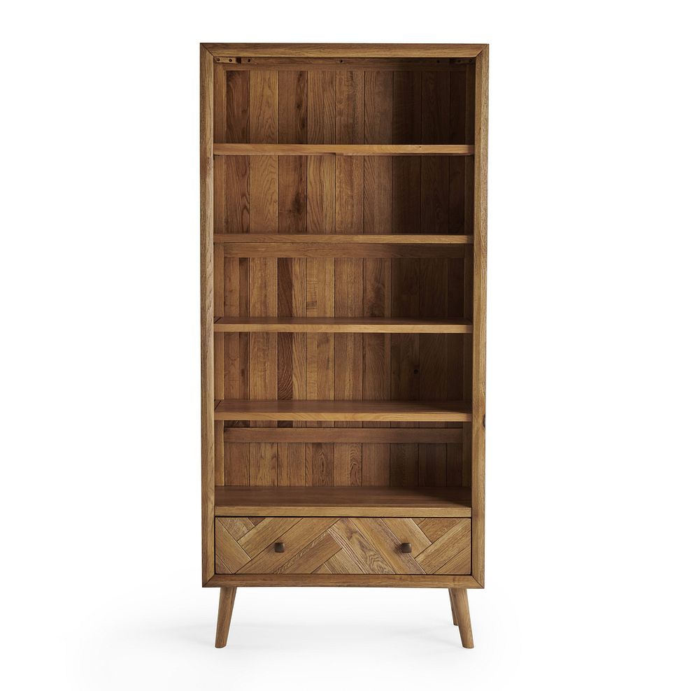 Parquet Brushed and Glazed Oak Tall Bookcase 2