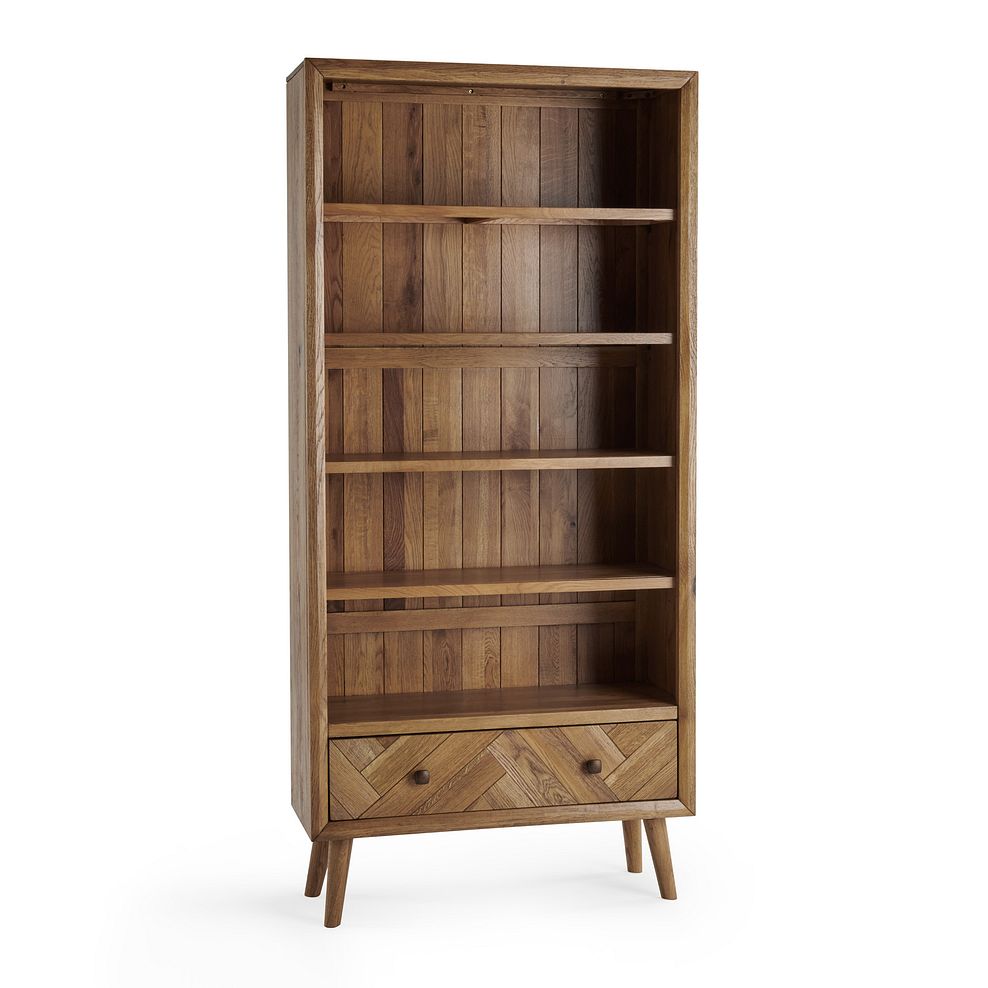 Parquet Brushed and Glazed Oak Tall Bookcase 3