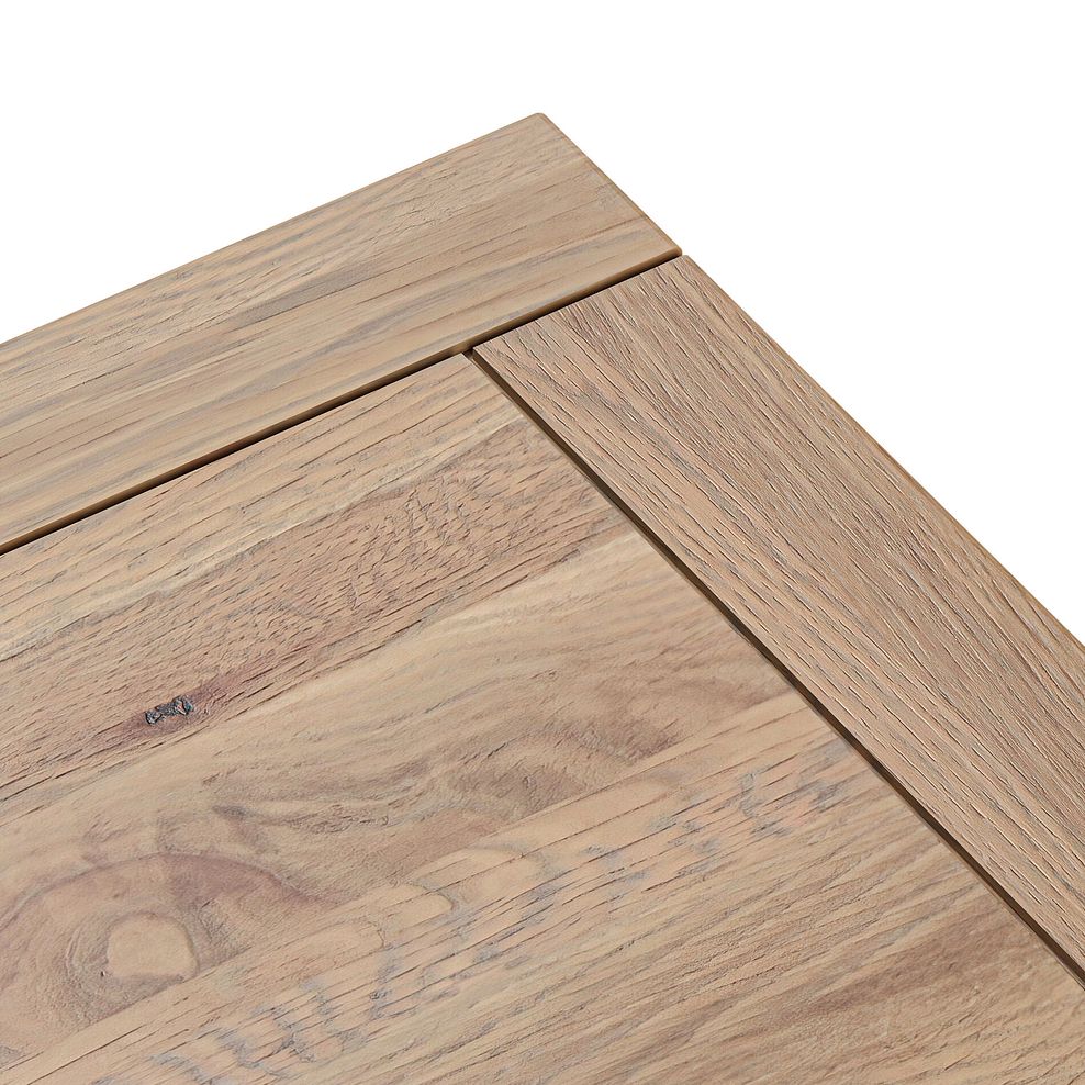 Richmond Smoked Oak Finish and Ink Blue Painted Hardwood 3 Drawer Bedside Table 8