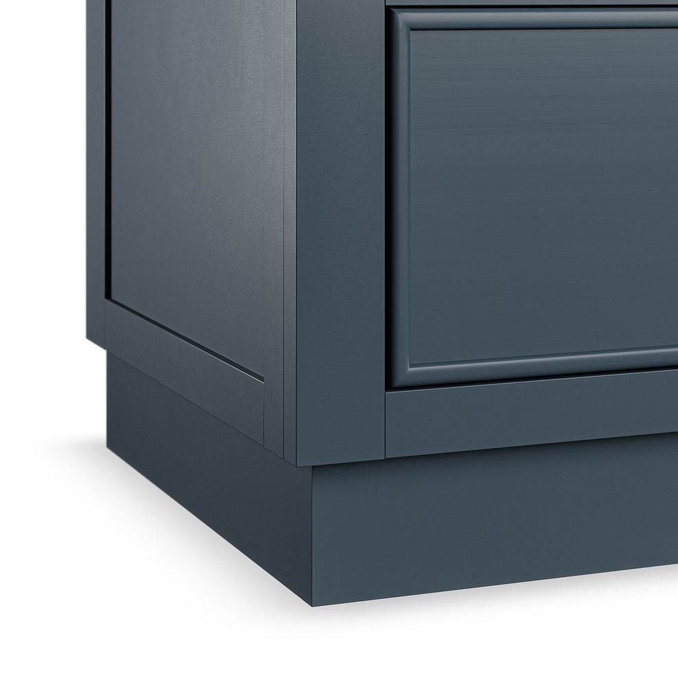 Richmond Smoked Oak Finish and Ink Blue Painted Hardwood 3 Drawer Bedside Table 10
