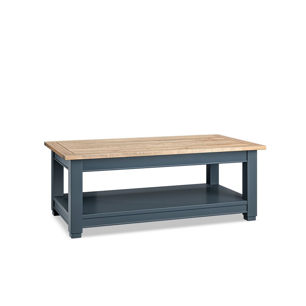 Richmond Smoked Oak Finish and Ink Blue Painted Hardwood Coffee Table 3