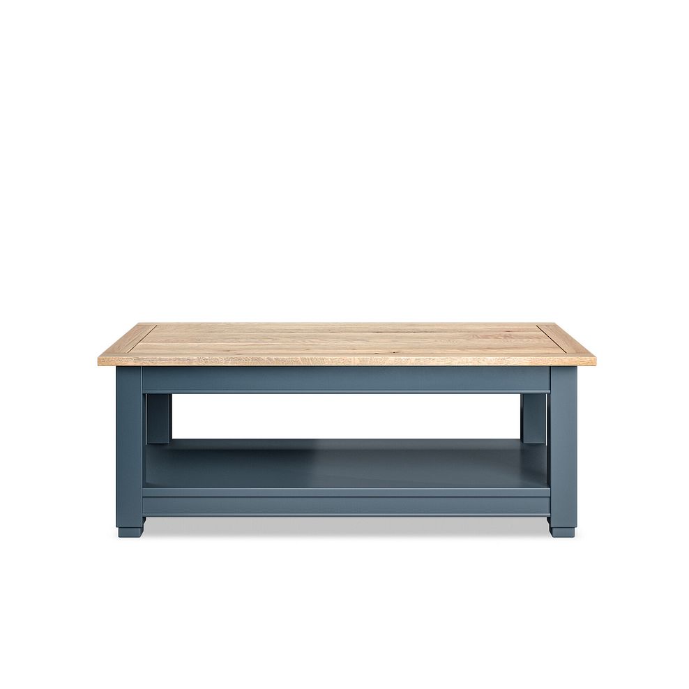 Richmond Smoked Oak Finish and Ink Blue Painted Hardwood Coffee Table 4