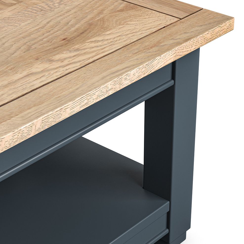 Richmond Smoked Oak Finish and Ink Blue Painted Hardwood Coffee Table 7