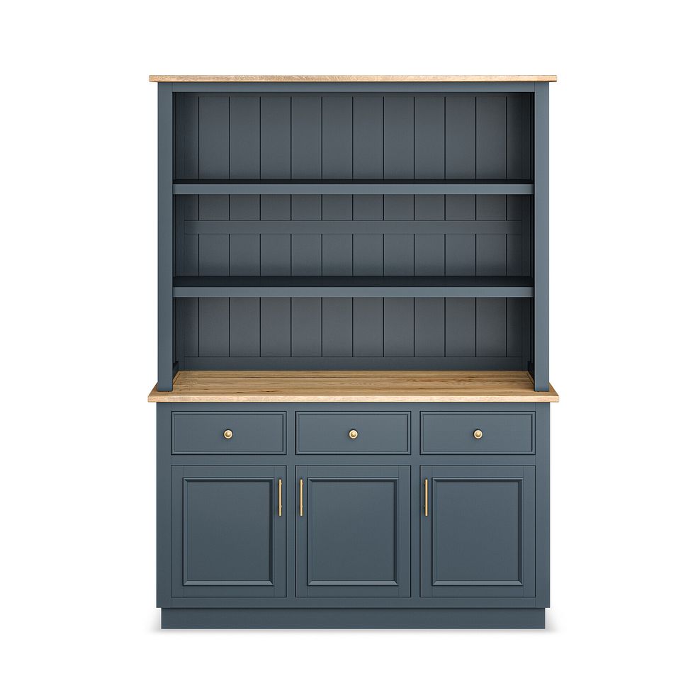 Richmond Smoked Oak Finish and Ink Blue Painted Hardwood Large Dresser 6
