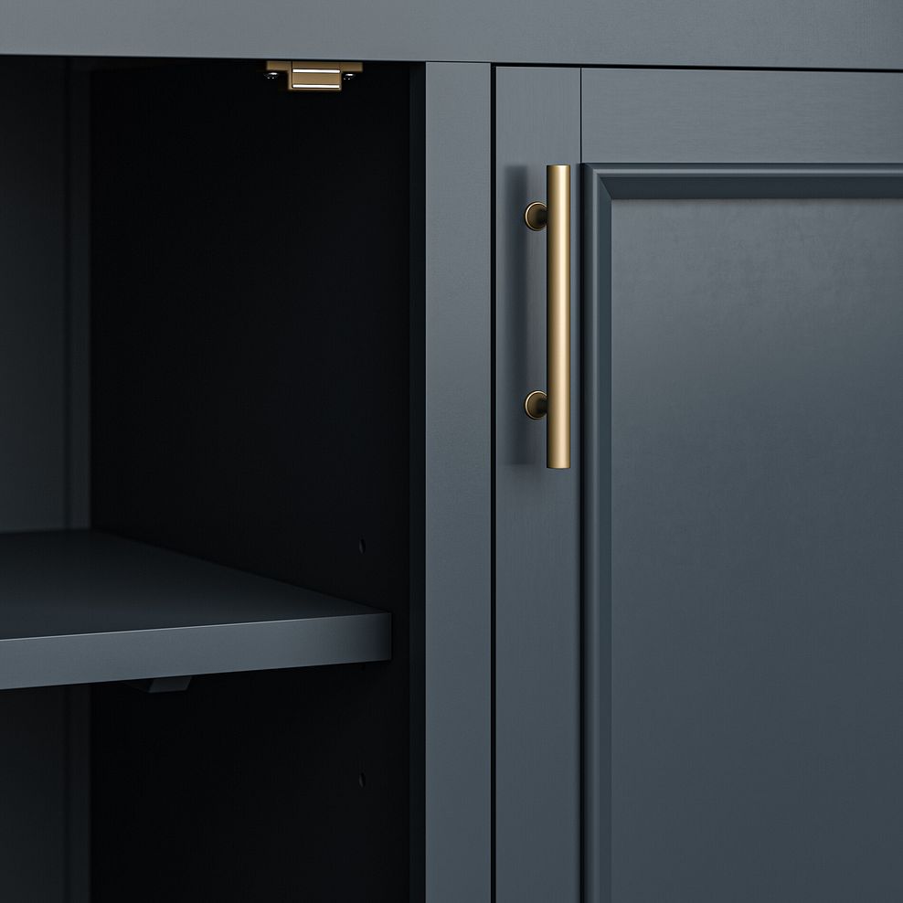 Richmond Smoked Oak Finish and Ink Blue Painted Hardwood Large Dresser 8