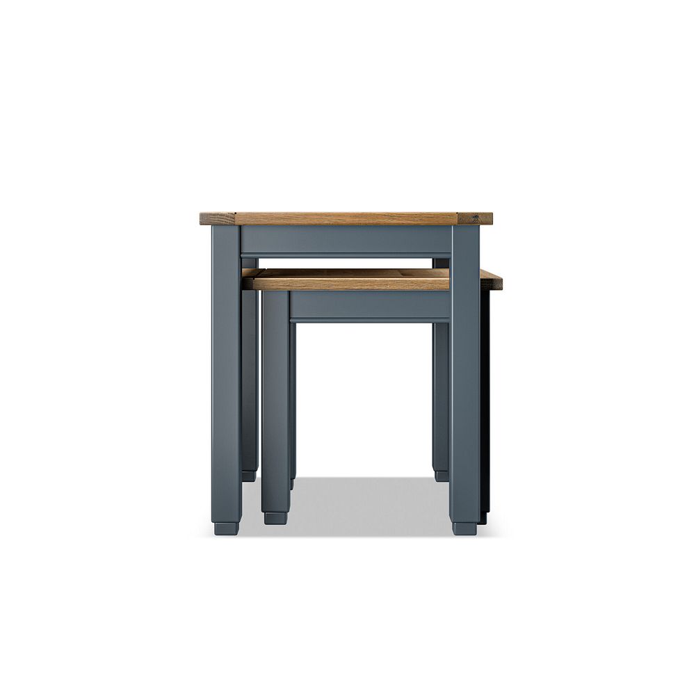 Richmond Smoked Oak Finish and Ink Blue Painted Hardwood Nest of Tables 5