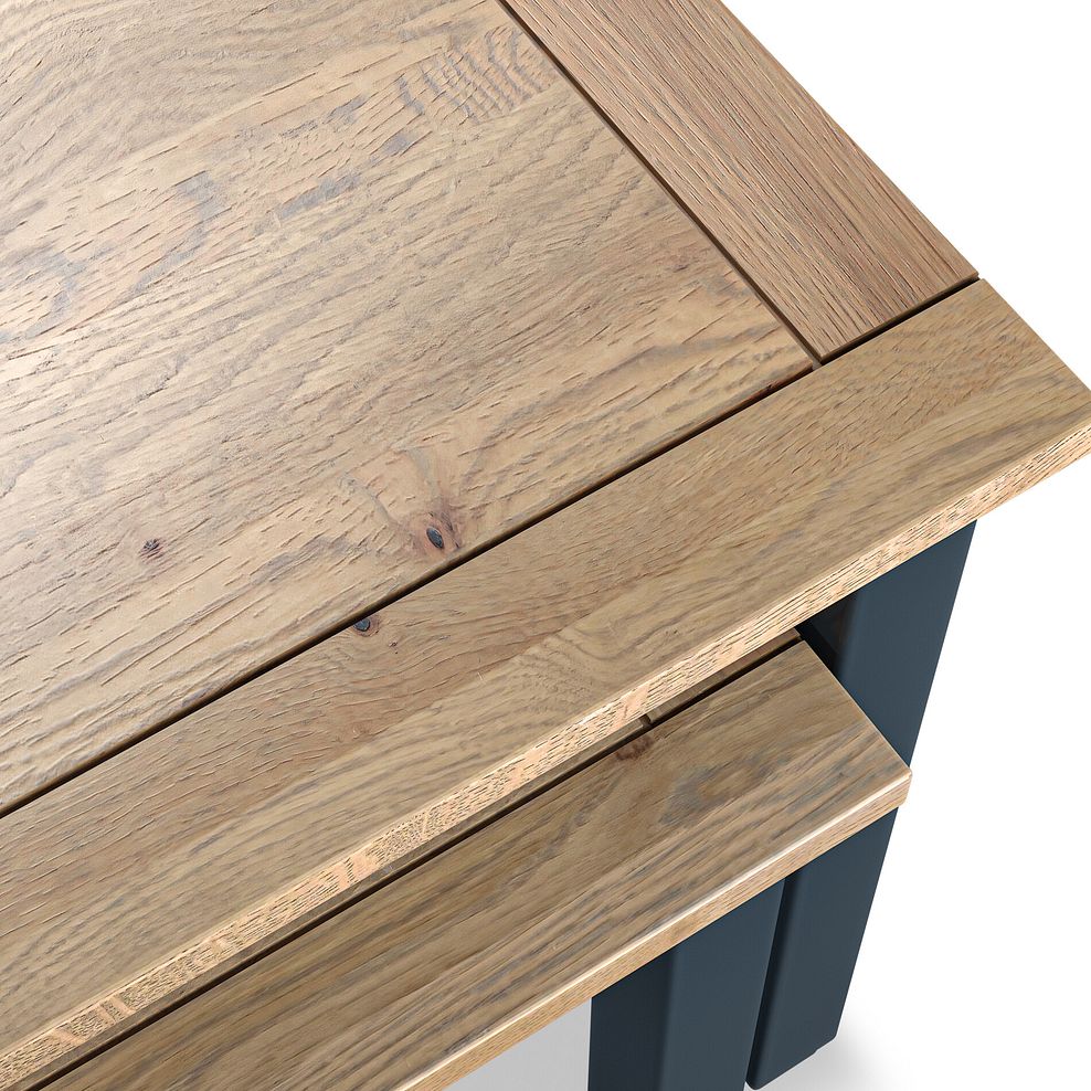 Richmond Smoked Oak Finish and Ink Blue Painted Hardwood Nest of Tables 7