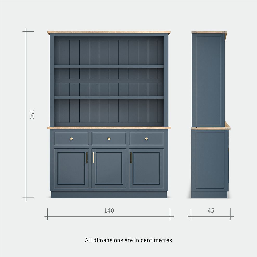 Richmond Smoked Oak Finish and Ink Blue Painted Hardwood Large Dresser 10