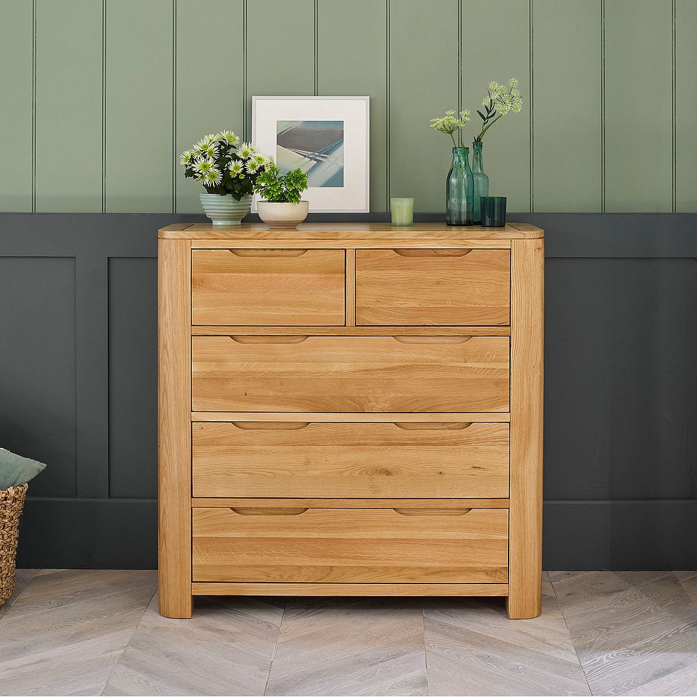 Romsey Natural Solid Oak 2+3 Chest of Drawers 1
