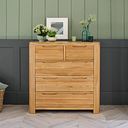 Romsey Natural Solid Oak 2+3 Chest of Drawers