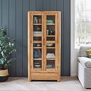 Romsey Natural Solid Oak Display Cabinet