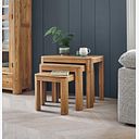 Romsey Natural Solid Oak Nest of 3 Tables
