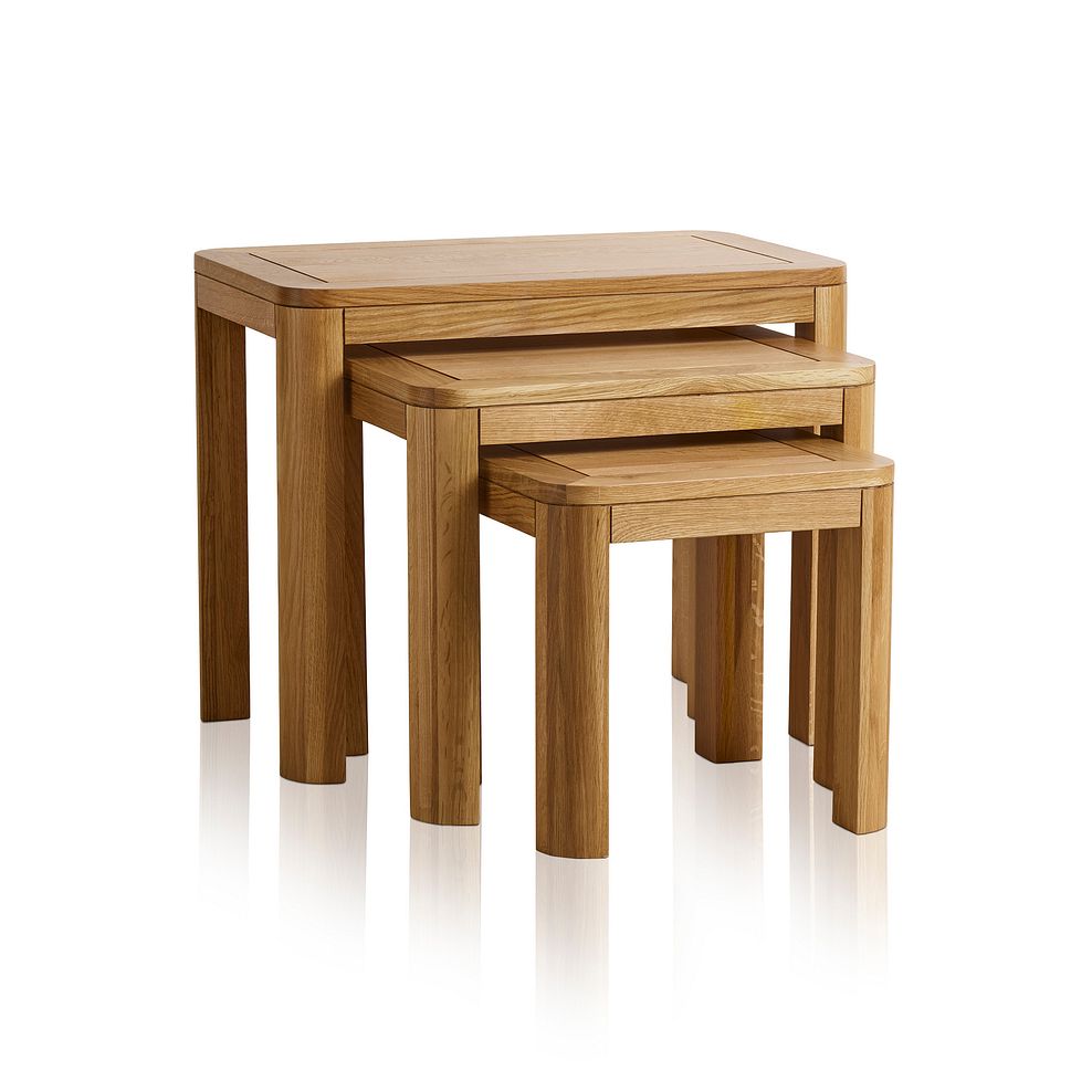 Romsey Natural Solid Oak Nest of 3 Tables 2
