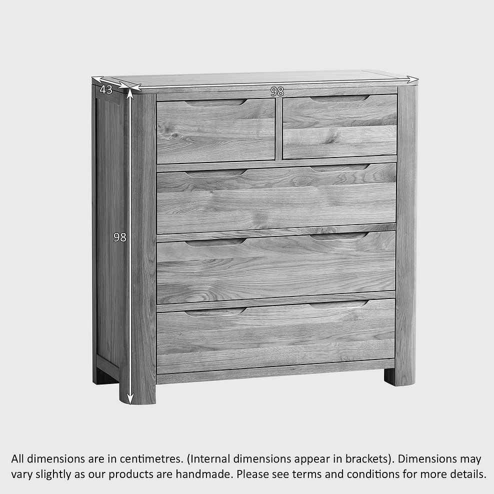 Romsey Natural Solid Oak 2+3 Chest of Drawers 3
