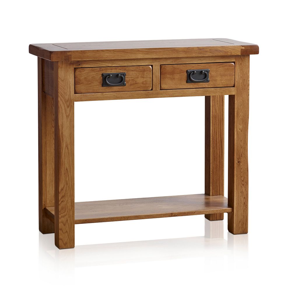 Original Rustic Solid Oak Console Table 3