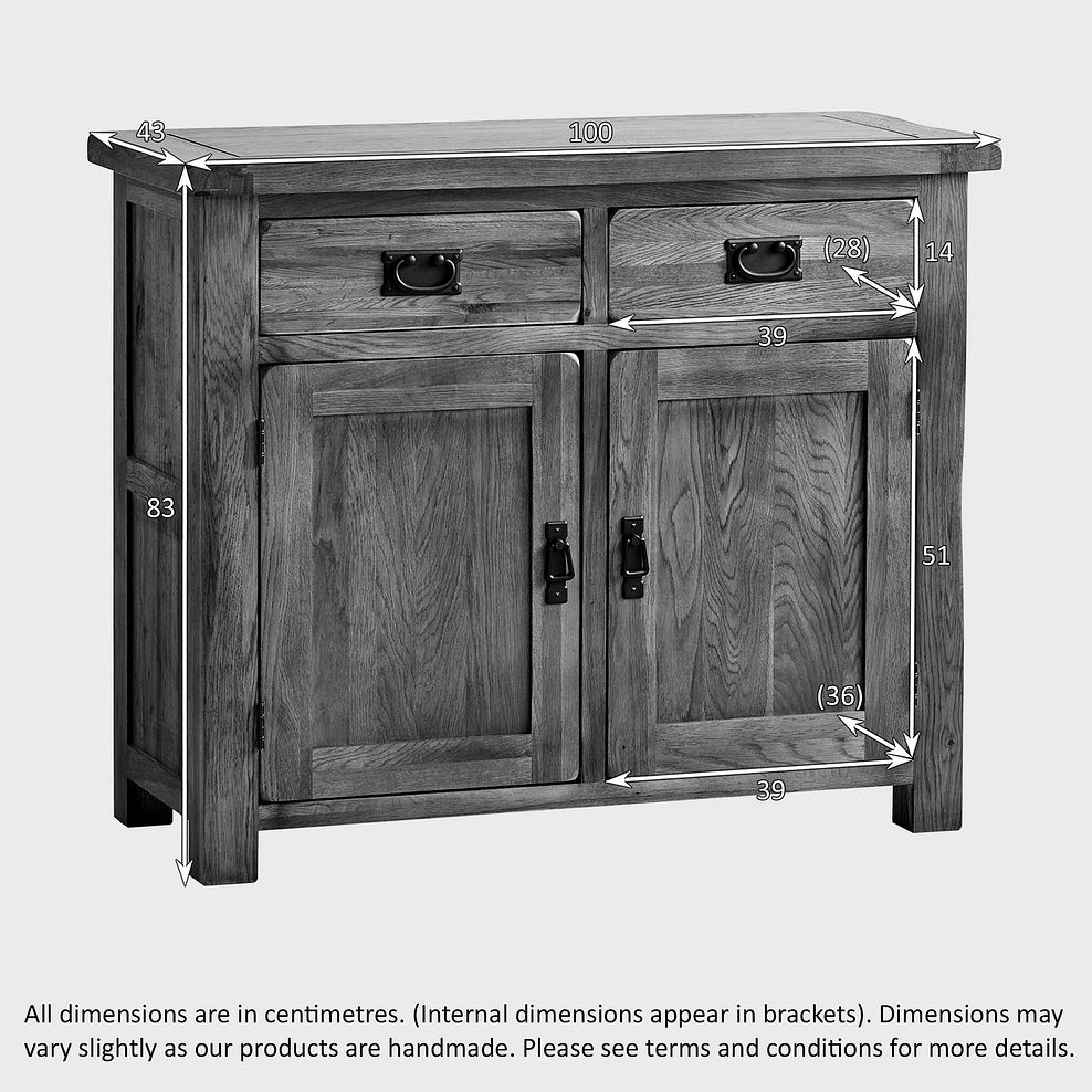 Original Rustic Solid Oak Small Sideboard 5