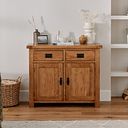 Original Rustic Solid Oak Small Sideboard
