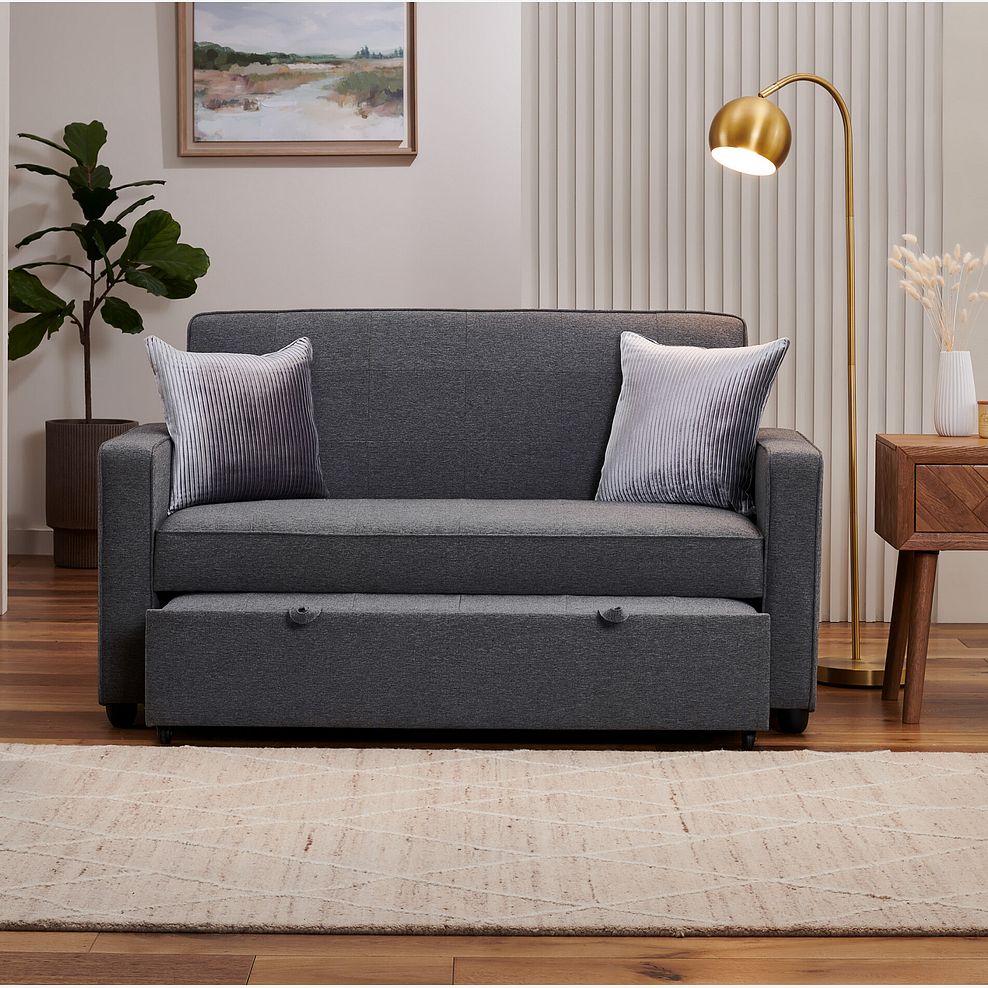 Snooze 2 Seater Sofa Bed in Dark Grey Fabric 6