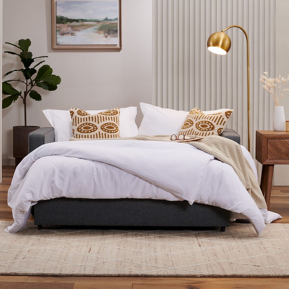Snooze 2 Seater Sofa Bed in Dark Grey Fabric 4