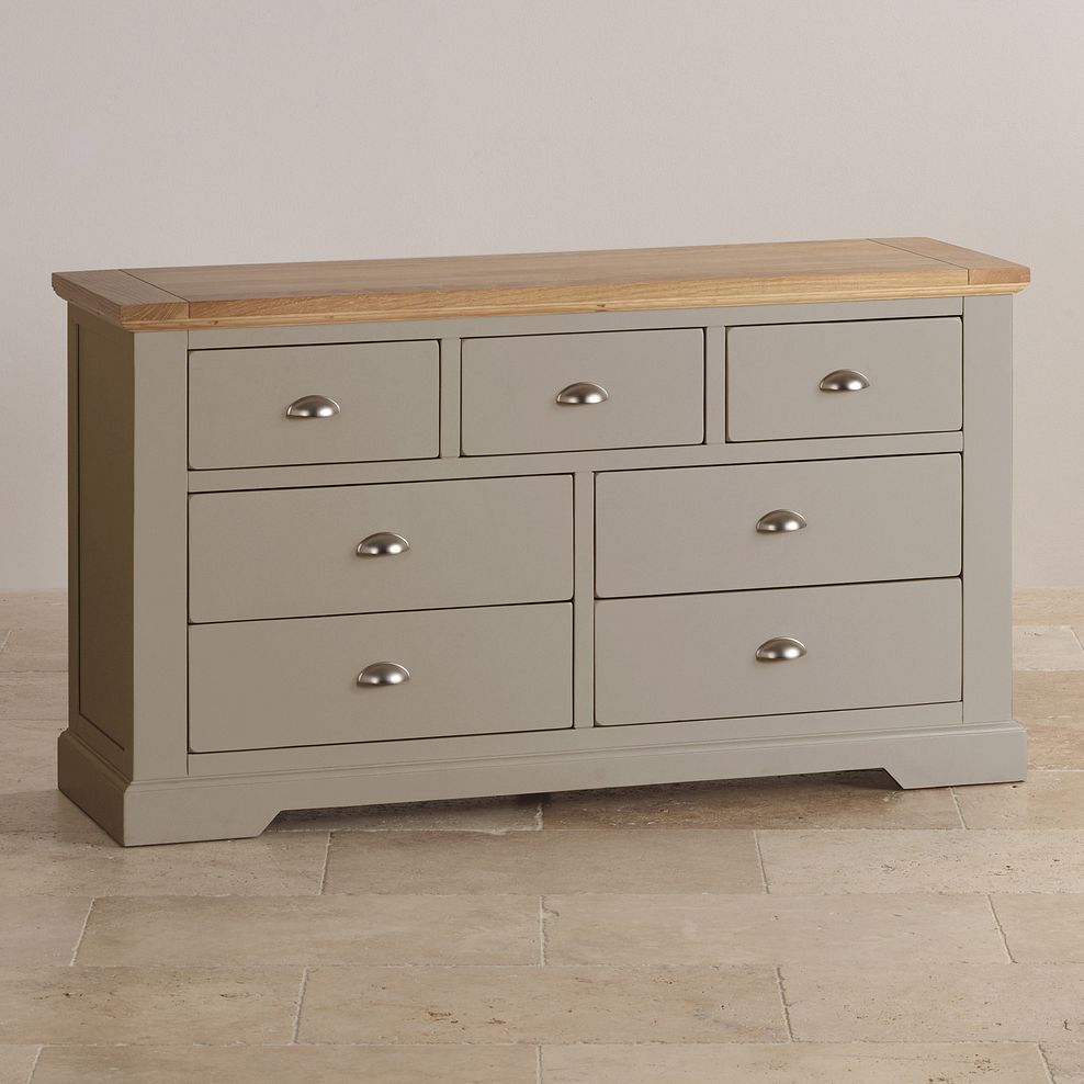 St Ives Natural Oak and Light Grey Painted 3+4 Drawer Chest 3