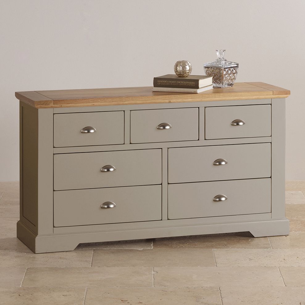 St Ives Natural Oak and Light Grey Painted 3+4 Drawer Chest 4