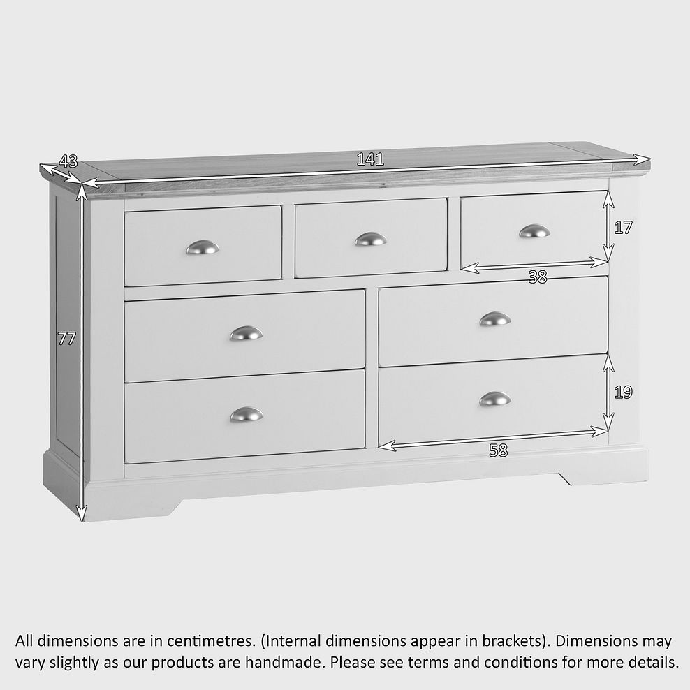 St Ives Natural Oak and Light Grey Painted 3+4 Drawer Chest 5