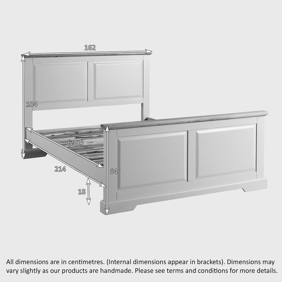 St Ives Natural Oak and Light Grey Painted 5ft King-Size Bed 5